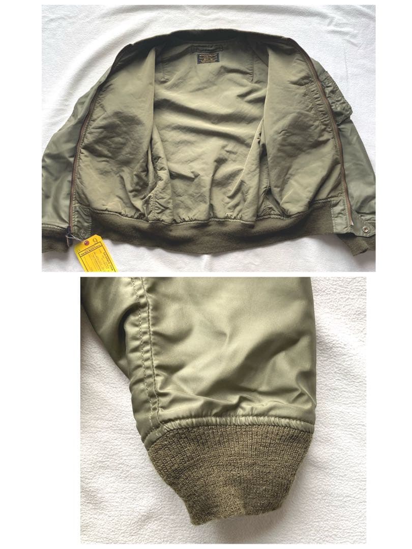 未使用タグ付　リアルマッコイズ　フライトジャケット　L-2 カーキ　サイズ38