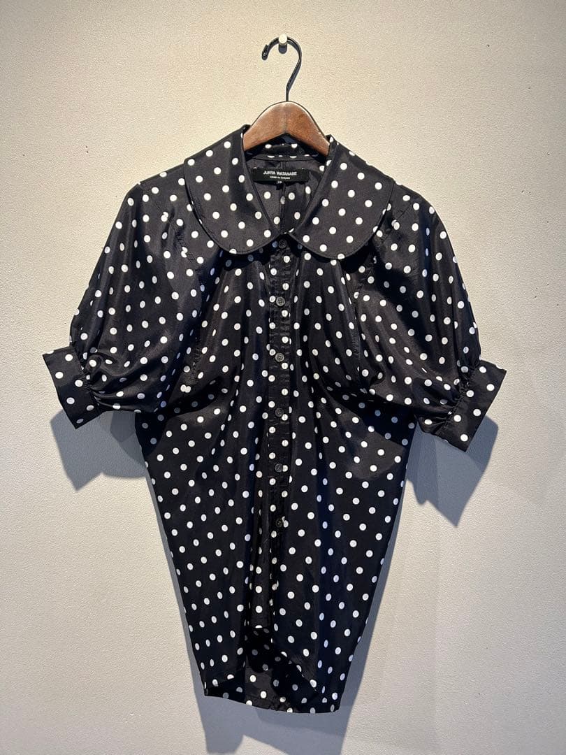ジュンヤワタナベ　水玉模様 半袖シャツ 大きな襟付き