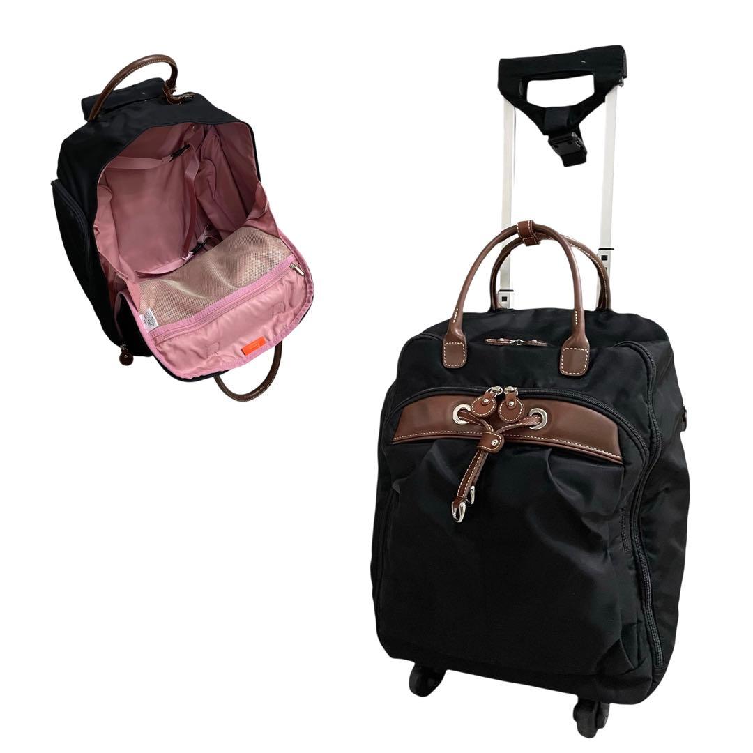 《超美品》カナナプロジェクト キャリーバッグ トート リボン ４輪 ブラック 黒