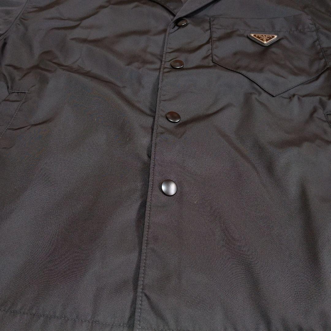 PRADA プラダ 22ss ナイロン 半袖シャツ 三角ロゴ ブラック S