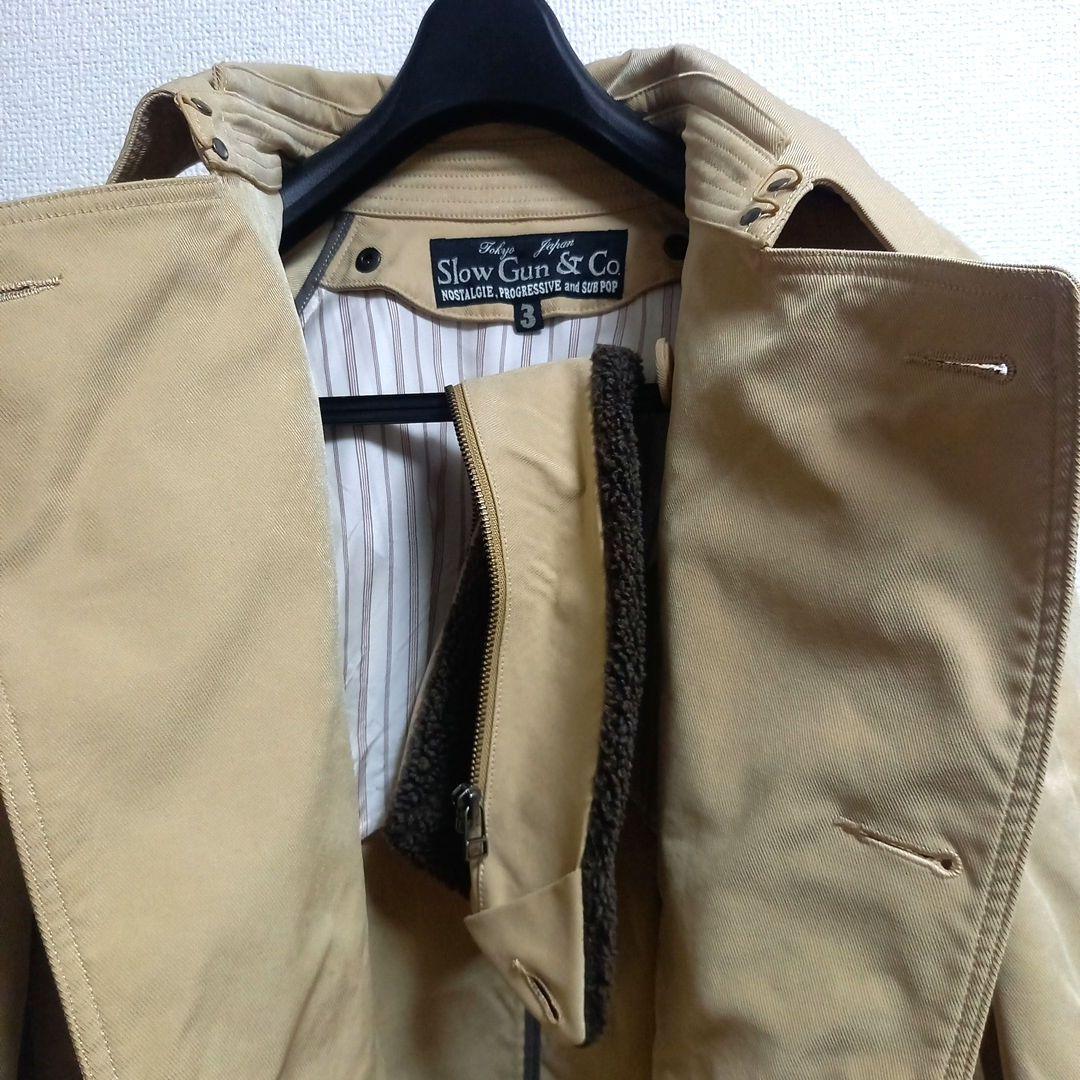 スロウガン Slowgun&co 2way 肉厚ボアライナー付きコート 光沢