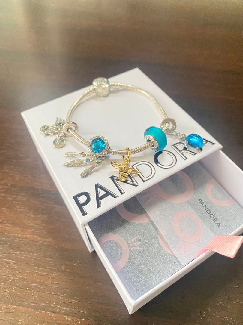 PANDORA　パンドラ　チャーム付　ブレスレット　925　シルバー セットのみ