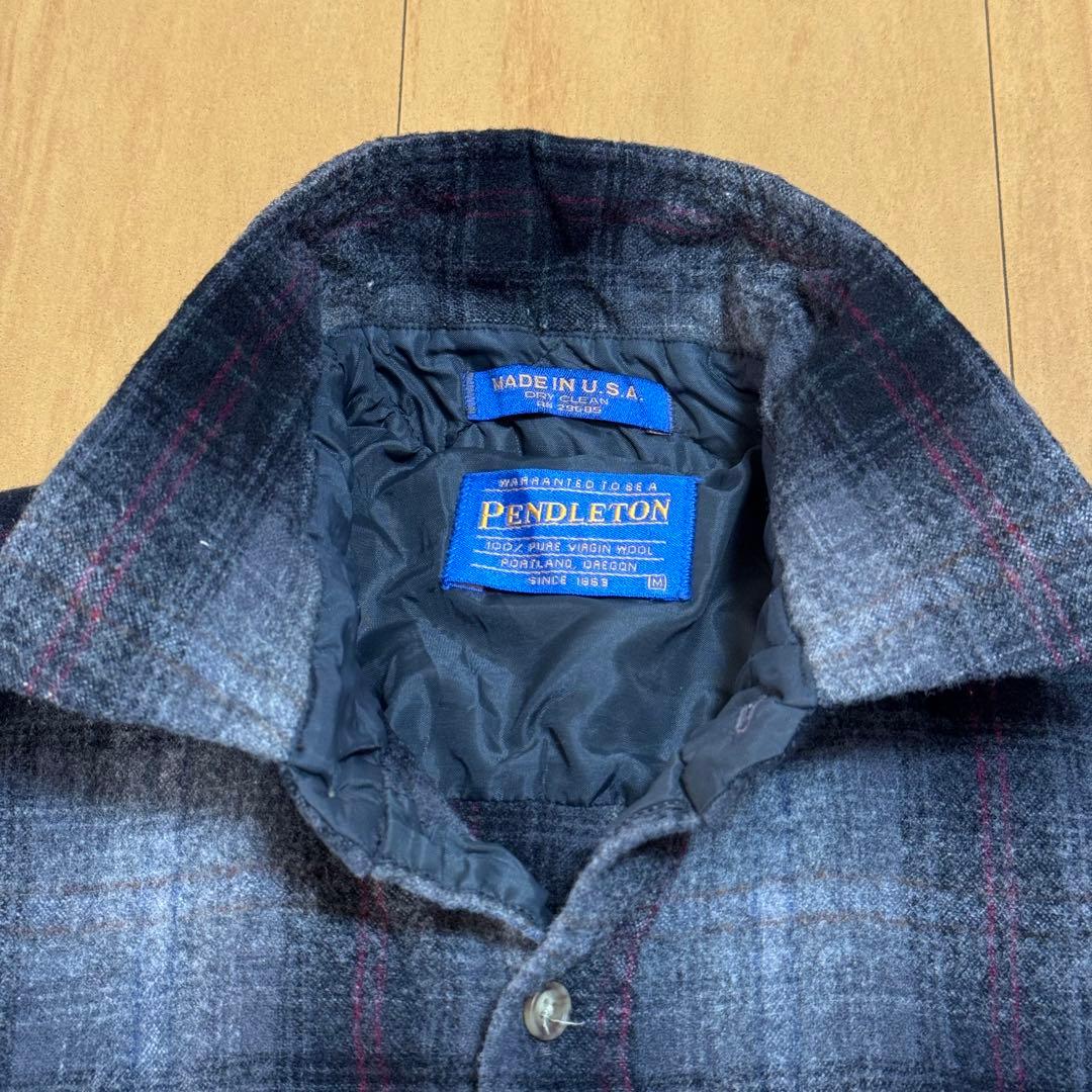 Pendleton USA製 オンブレチェック ウールシャツ オンブレシャツ