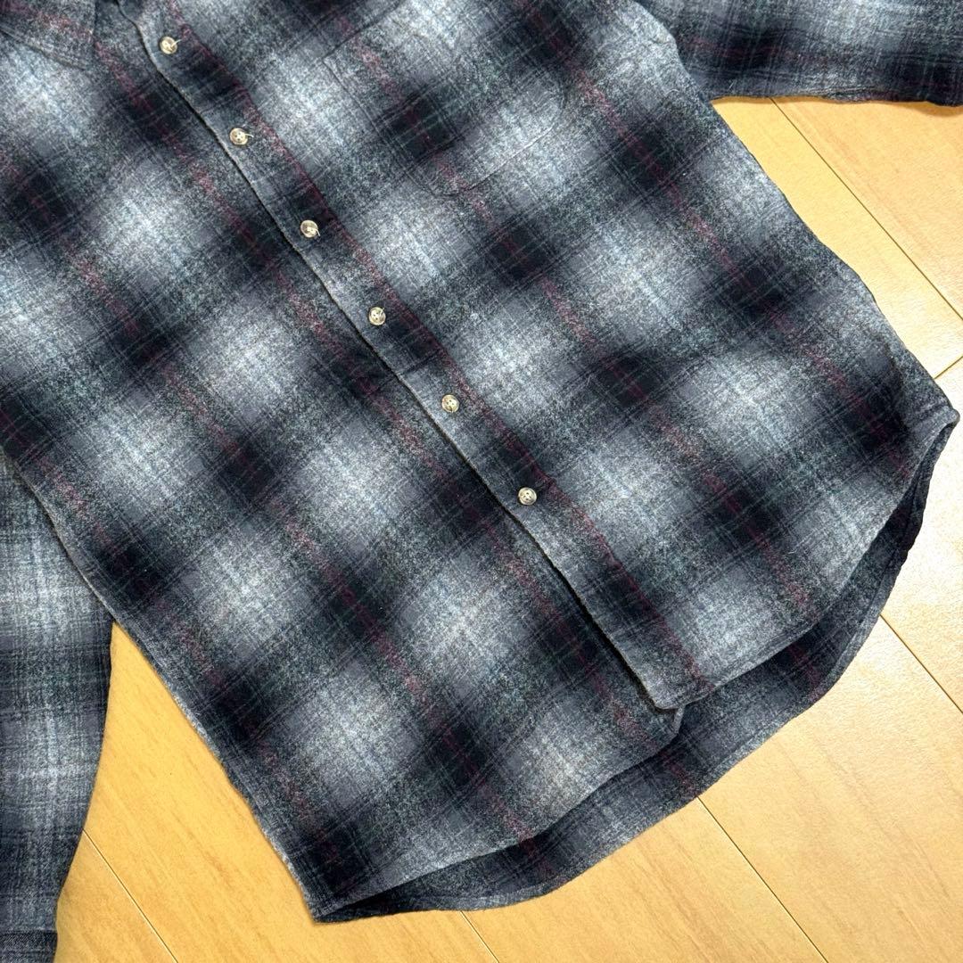 Pendleton USA製 オンブレチェック ウールシャツ オンブレシャツ