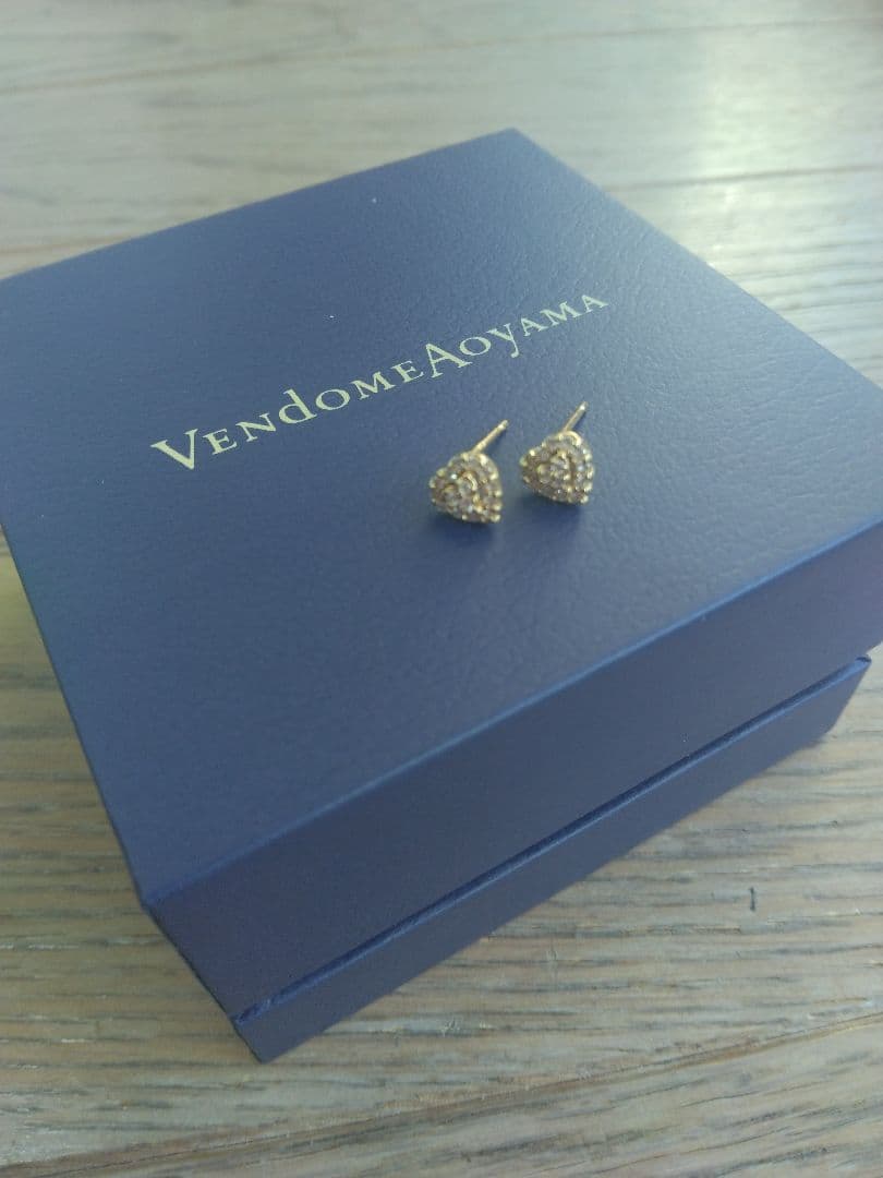 Vendome Aoyama ハート型ピアス K18 ダイヤモンド