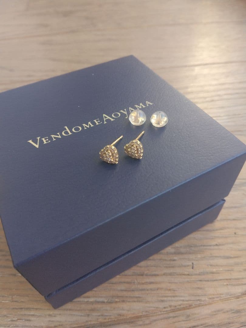 Vendome Aoyama ハート型ピアス K18 ダイヤモンド