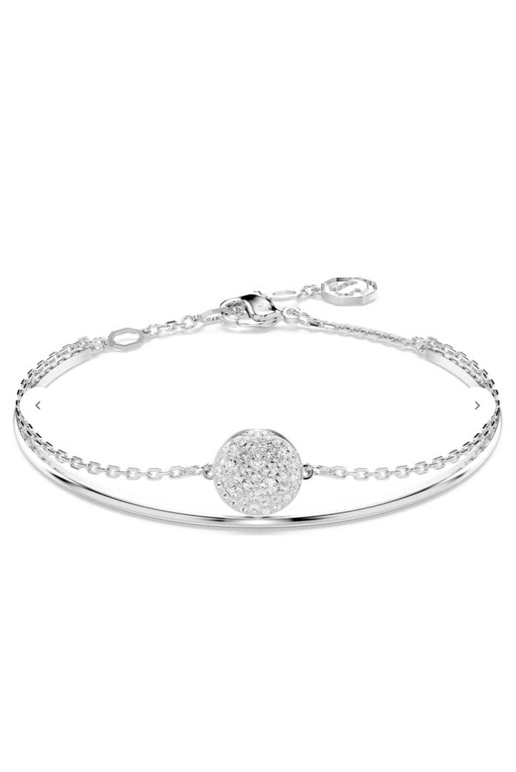 SWAROVSKI Sublima バングルホワイト, ロジウム・プレーティング