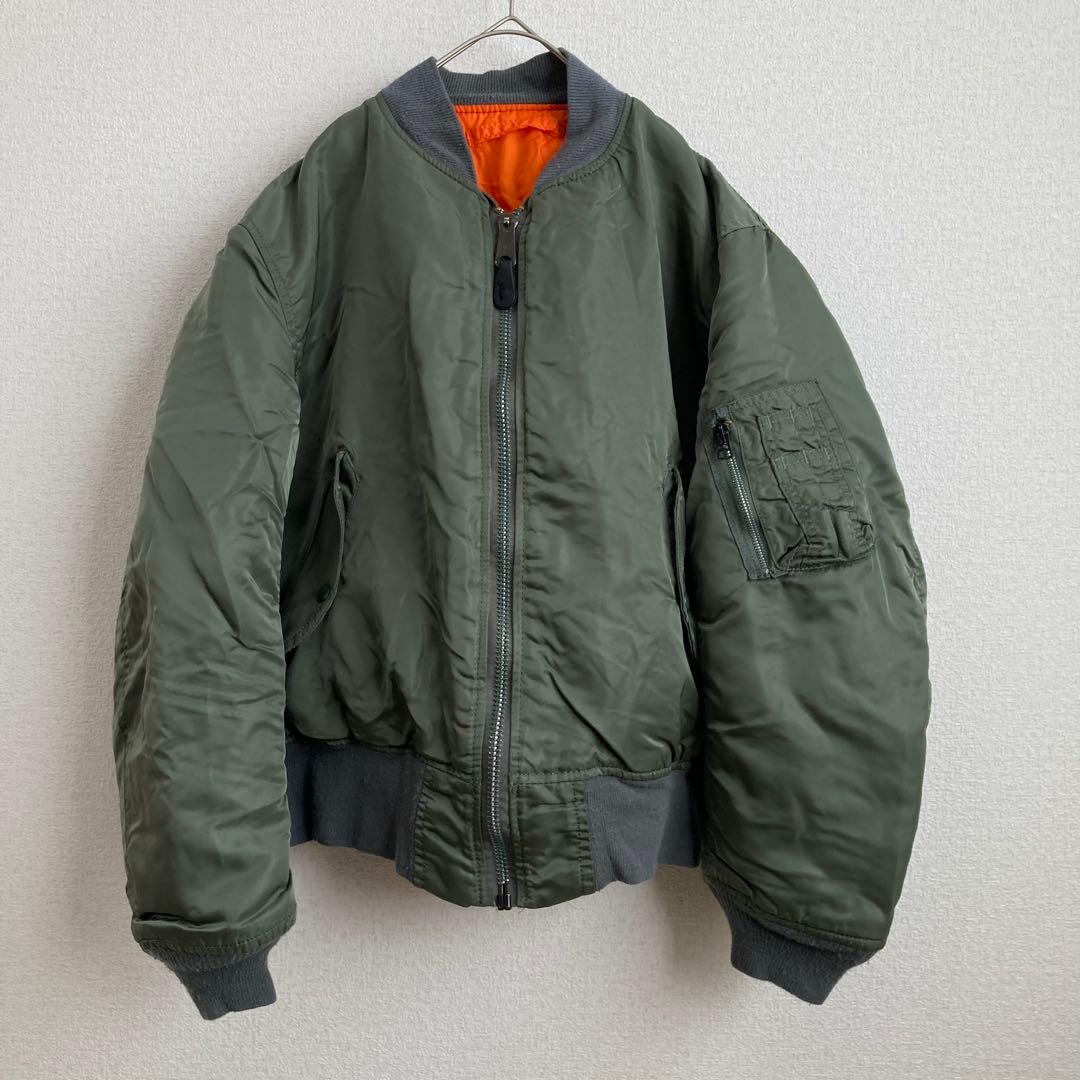 90s MA-1 ALPHAフライトジャケット オリーブグリーンUSA製