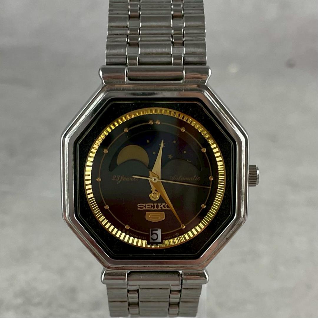 超希少美品⭐︎SEIKO セイコー 5 ルナカレンダー6347-5000 AT
