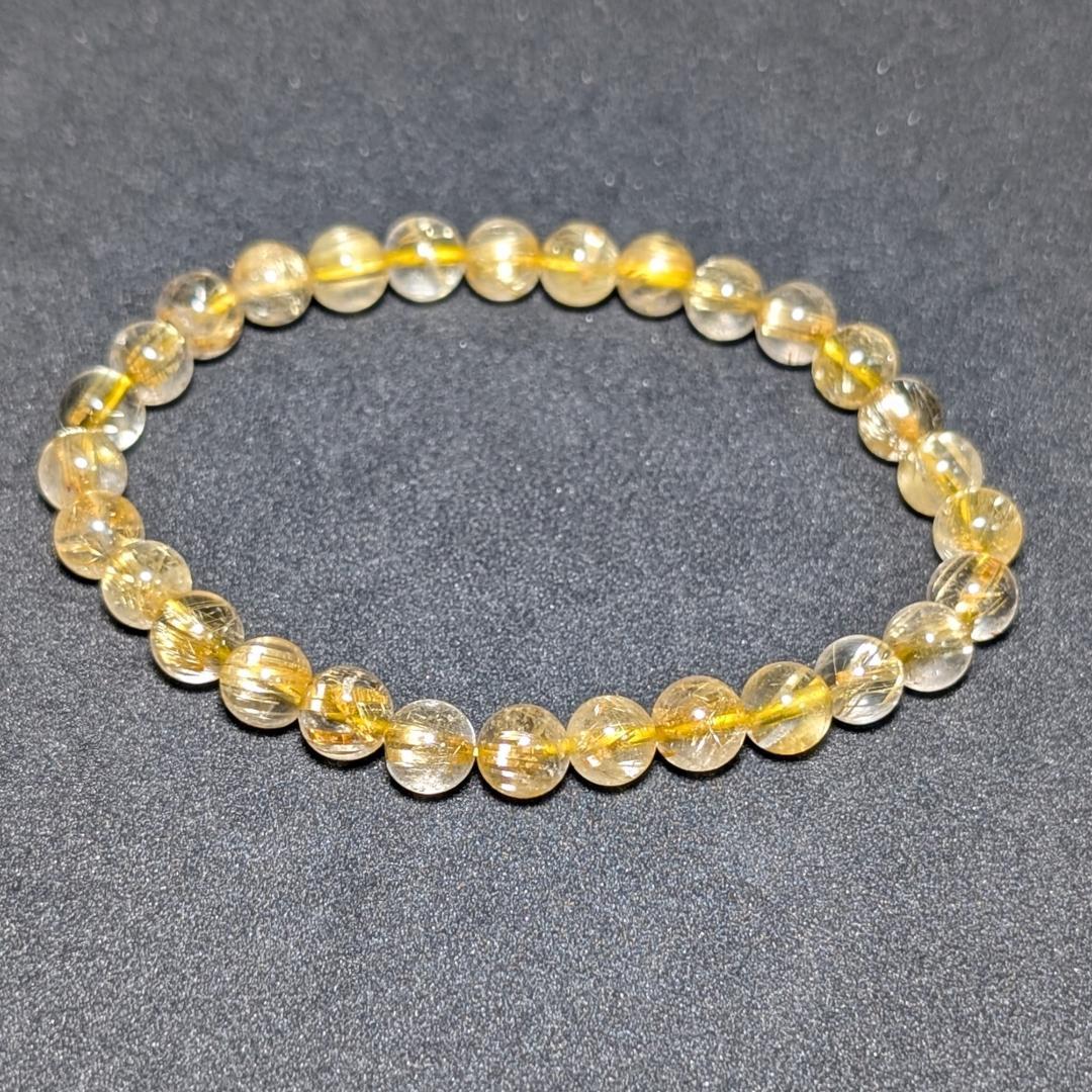 ドーナツ【金運爆上げ】極上タイチンルチル 7mmブレスレット 運命の一本