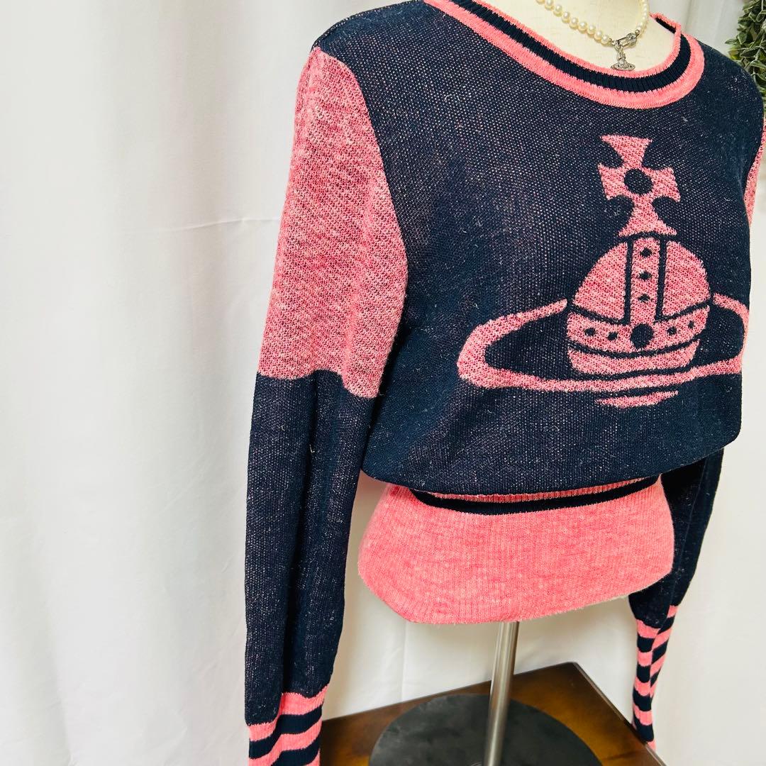 Vivienne Westwood クロップドニット リネン　長袖　オーブ