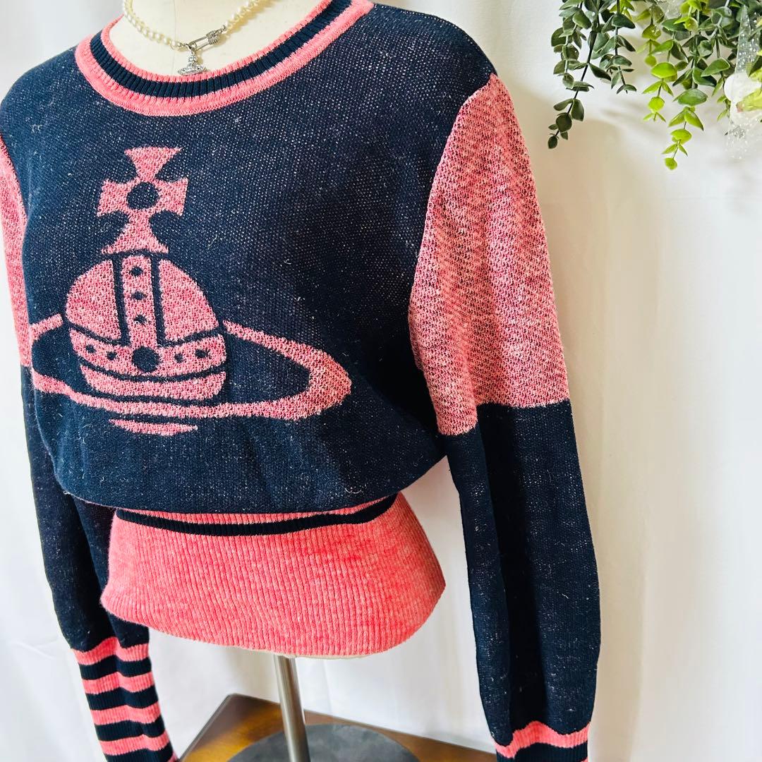 Vivienne Westwood クロップドニット リネン　長袖　オーブ