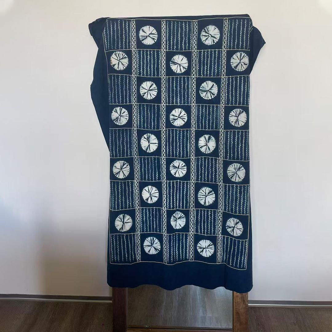 手染め 藍染 布 生地 手絞り 一点物 インテリア 雑貨用 テーブルクロス