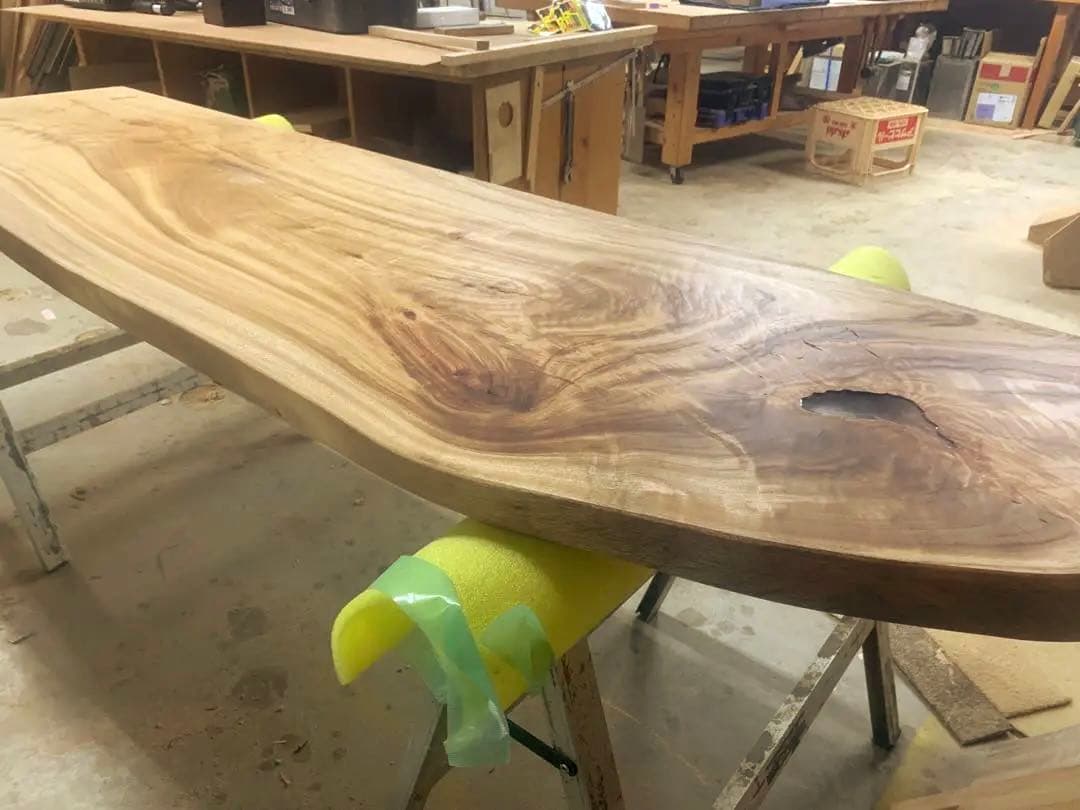 ✳️鹿児島県産楠一枚板天板、カウンター材加工済♦︎レジン、チギリ、ESHA塗装