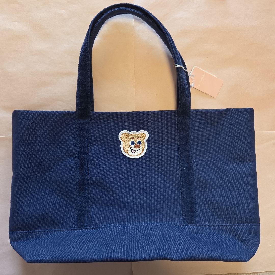 ラブラリー フェイラー オールドテディ ワッペン トートバッグ L ネイビー
