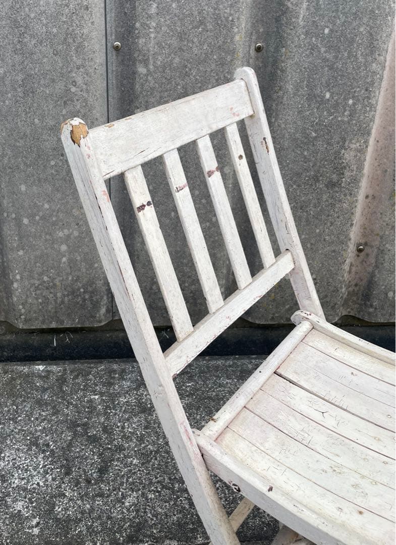 ビンテージ/フォールディングチェア/チェア/椅子/ナチュラルカラー/ホワイト