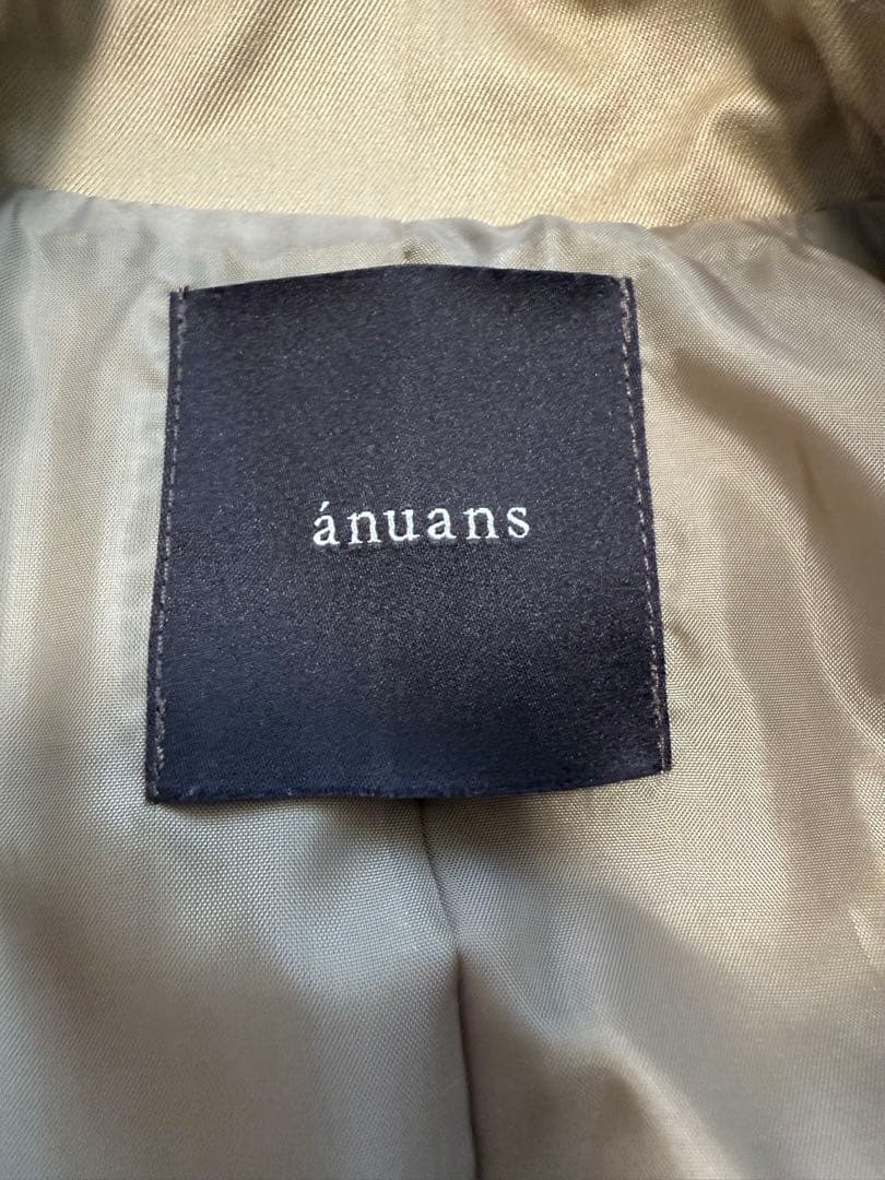 anuans ヴィーガンレザートリム2WAYトレンチコート