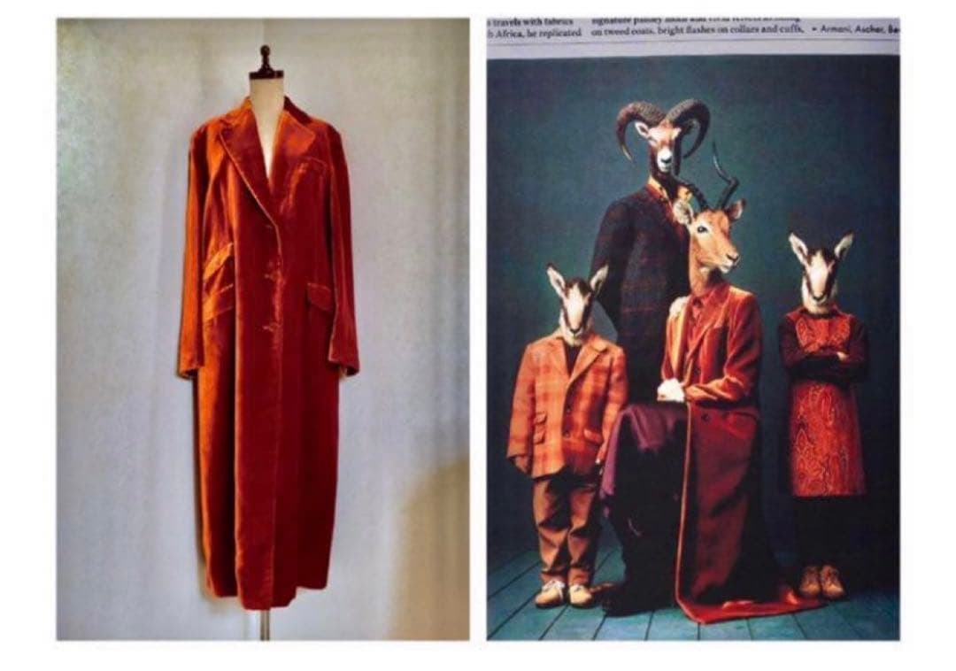 ETRO エトロ コート ベルベット ベロア オレンジ ロングコート