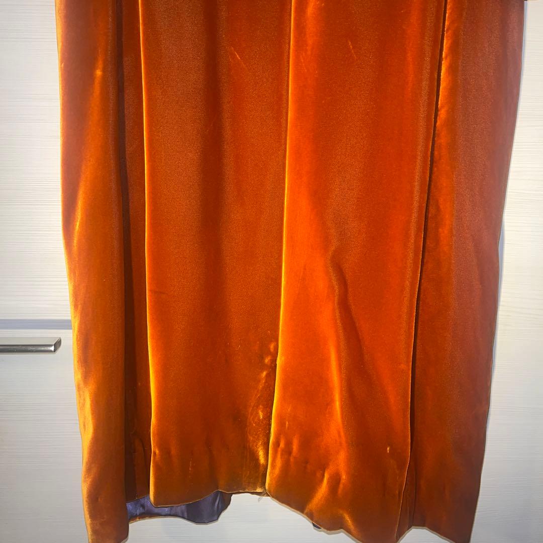 ETRO エトロ コート ベルベット ベロア オレンジ ロングコート