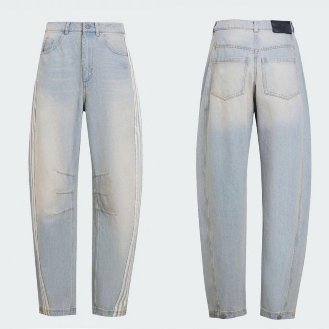 新品24⭐️ADILENIUM バナナフィット ブルー ウォッシュドデニムパンツ