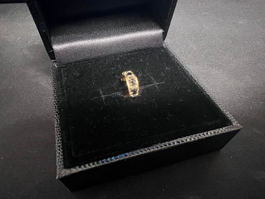 SJX 18K ブラックダイヤ ピアス 片耳 希少モデル 箱・証明書付き