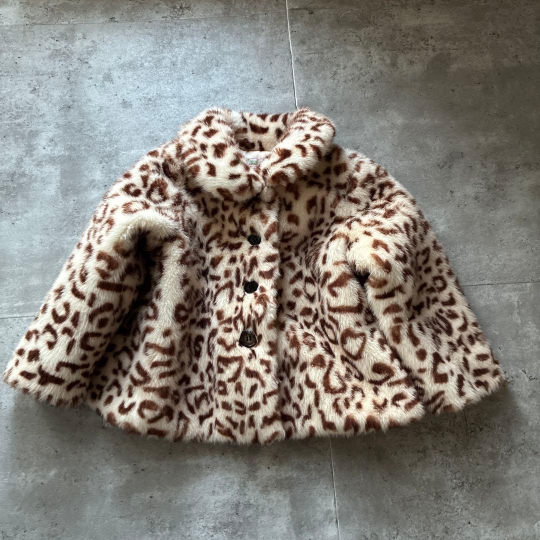 Bonpoint ヒョウ柄ファーコート ボンポワン　ファーコート