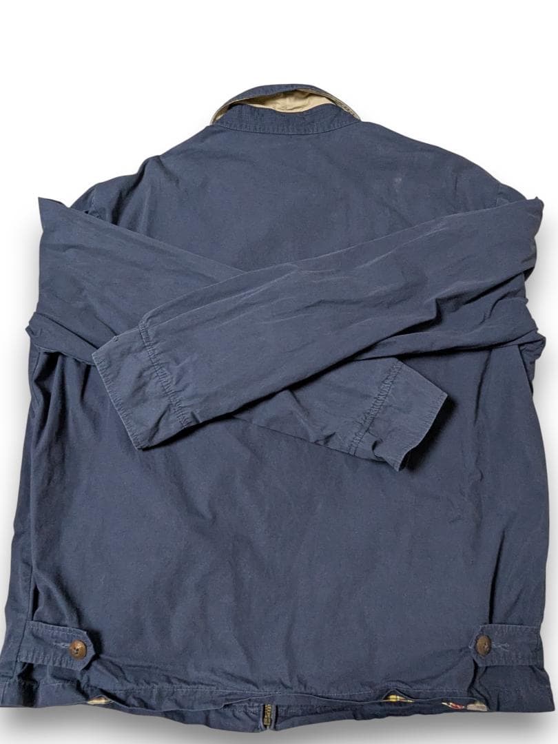 90s ラルフローレン スイングトップ TALONジップ L 紺 チェック