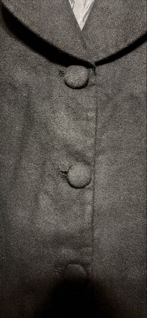 新品◆merry jenny スカラップカラー Aラインコート 黒 フリーサイズ