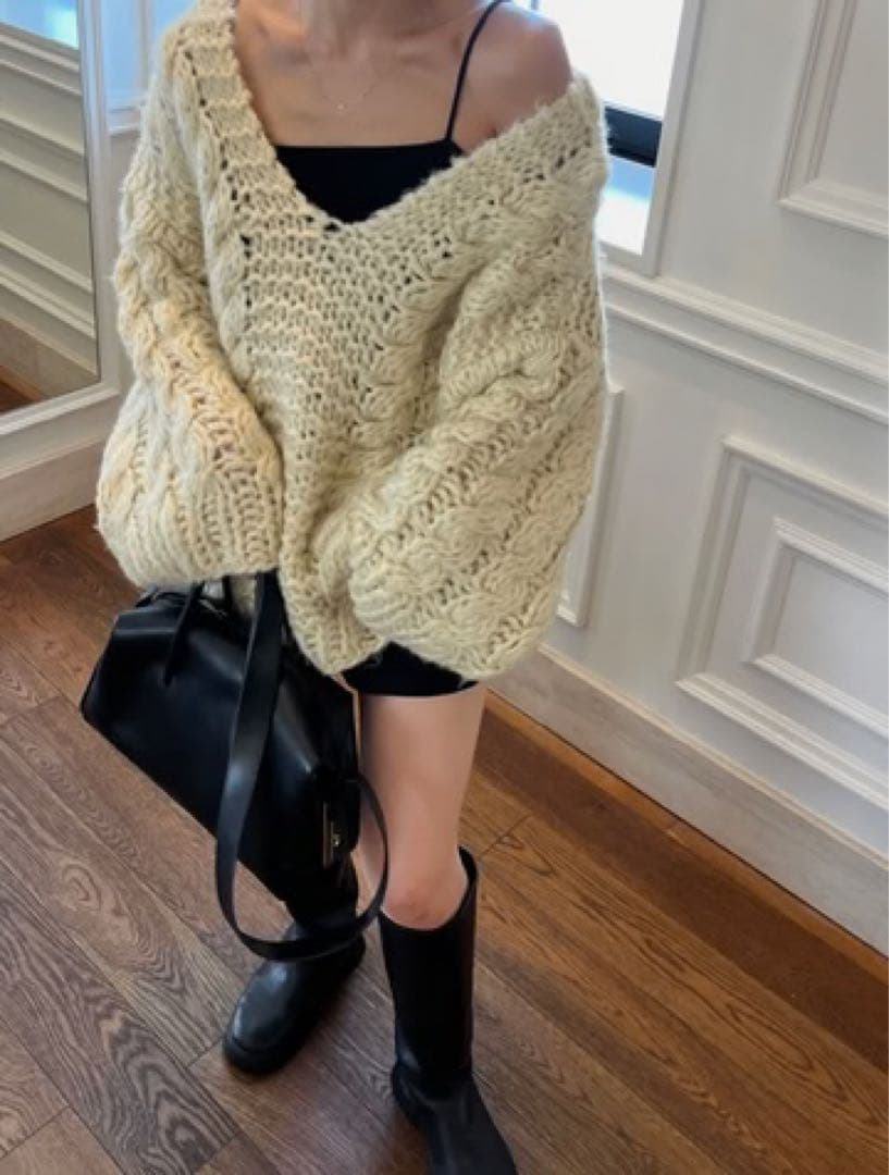 efu HAND CABLE KNIT アイボリー