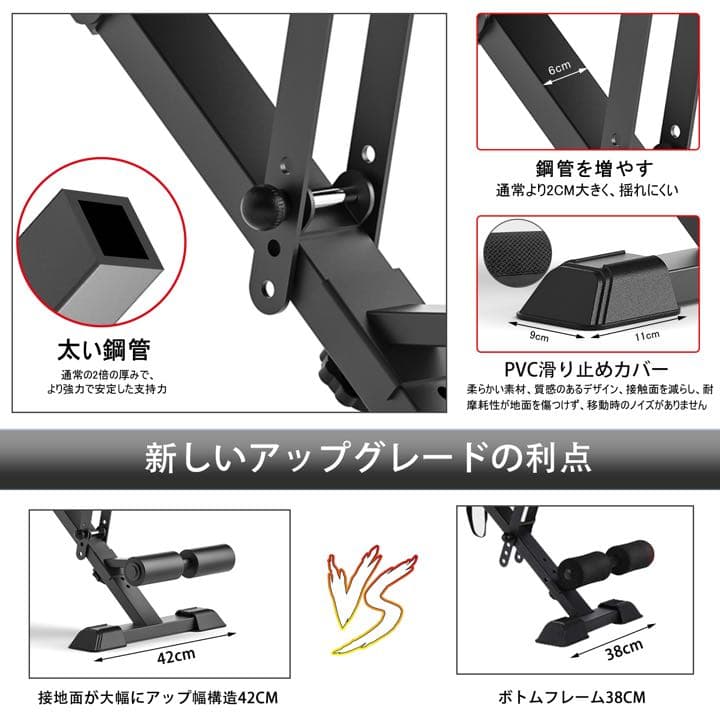 トレーニングベンチ フラットインクラインベンチ デクライン 折りたたみ式