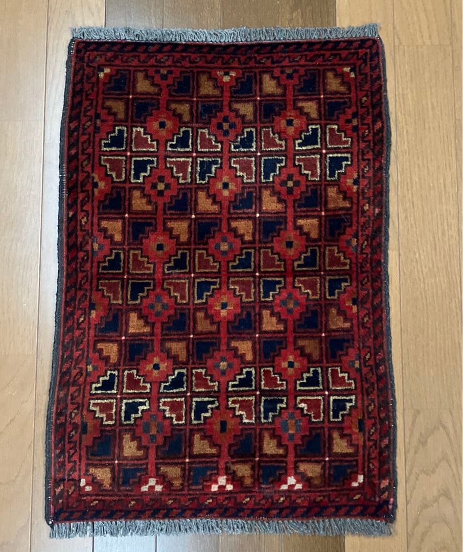 トライバル ラグ　手織り絨毯ビンテージ43x60cm vintage rug