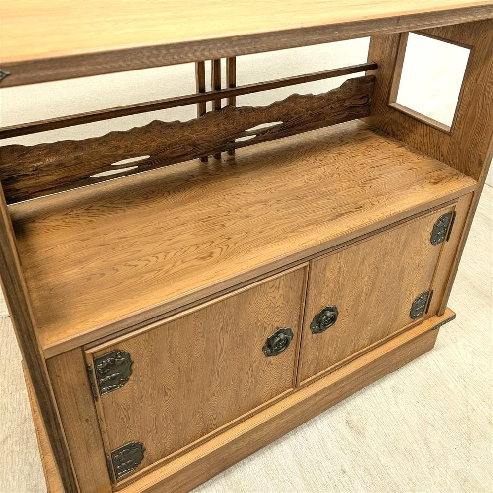 世界遺産　屋久杉　飾り棚　茶棚　箪笥　サイドボード　リビングボード　キャビネット