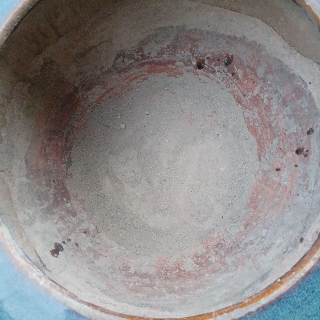 青茶火鉢　水鉢　花鉢　メダカ鉢