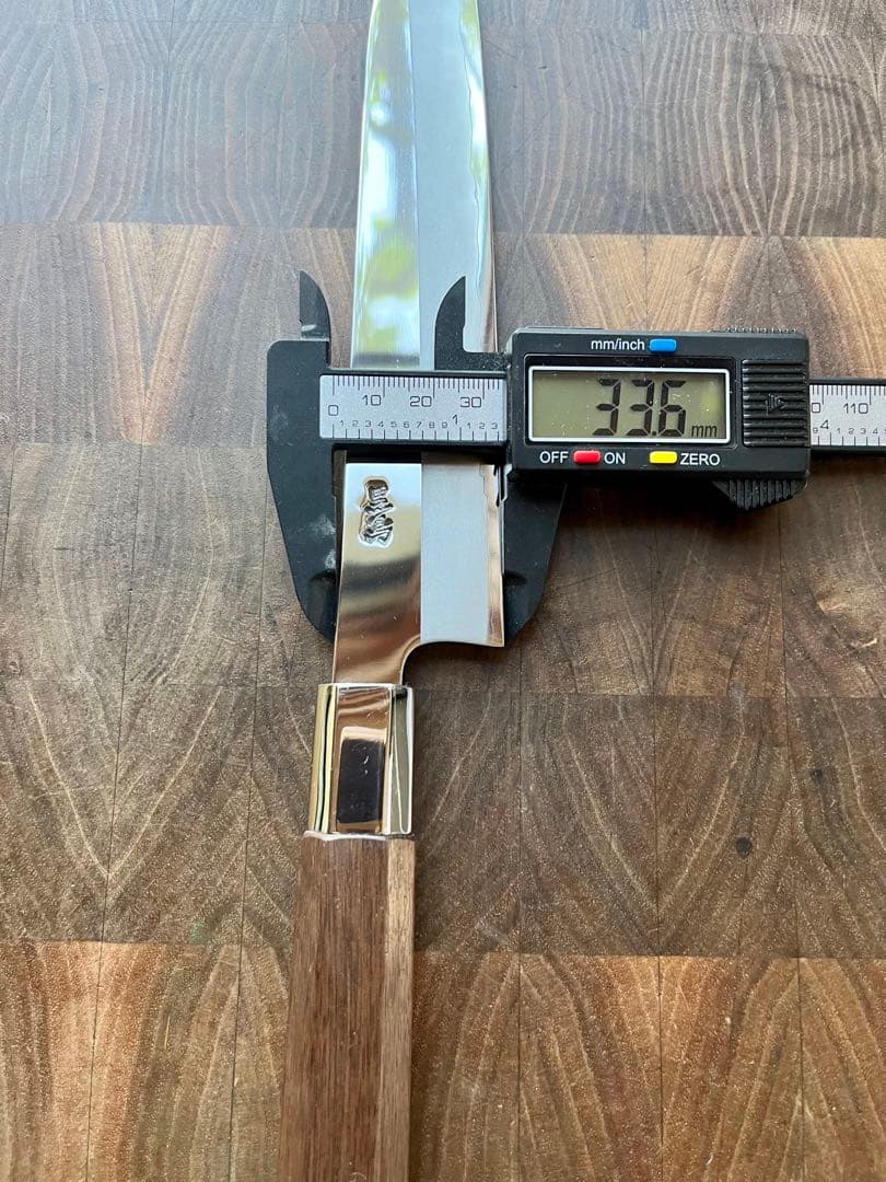 土佐打刃物 黒鳥鍛造工場 200mm 両刃 柳刃 刺身　包丁 銀三鋼 鏡面仕上