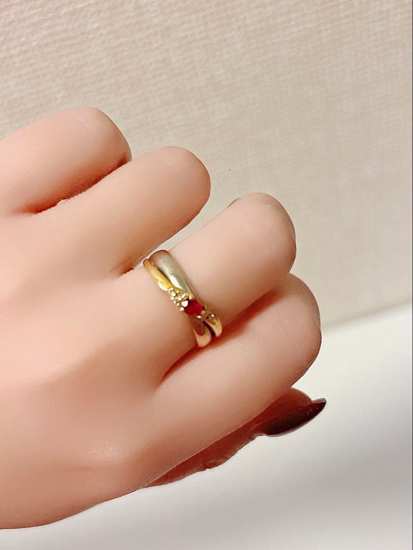 ルビー　ダイヤ　K18 Pt900リング