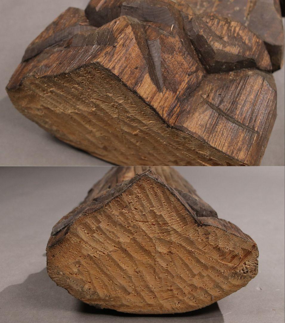 CG21 木彫 円空仏 高60.2cm / 仏教美術置物一刀彫仏像密教観音菩薩