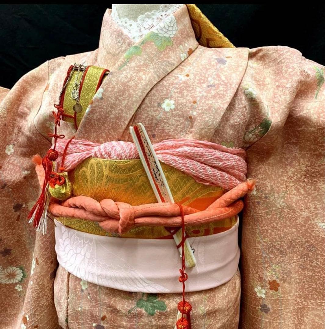 七五三 7歳用 ピンク花柄着物