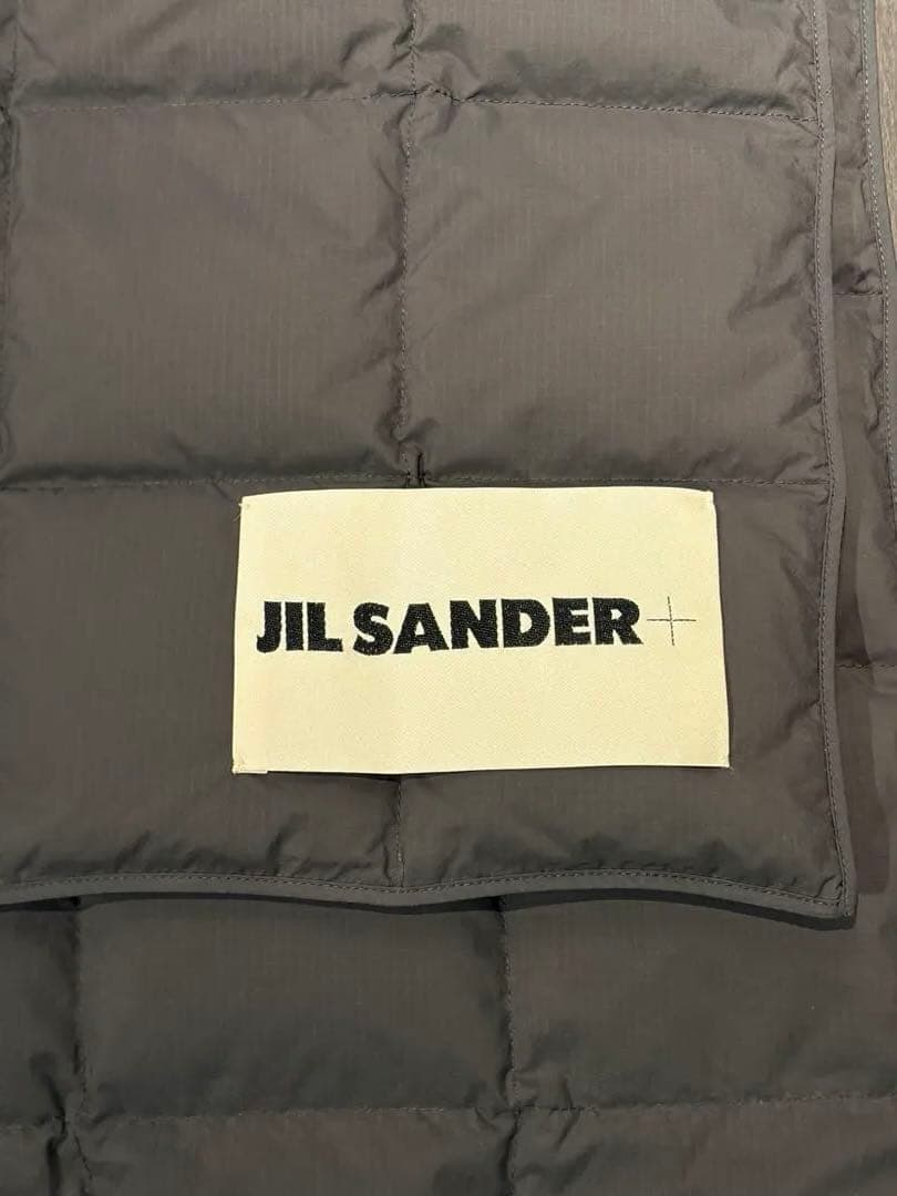 JIL SANDER グレー ダウンキルティングマフラー