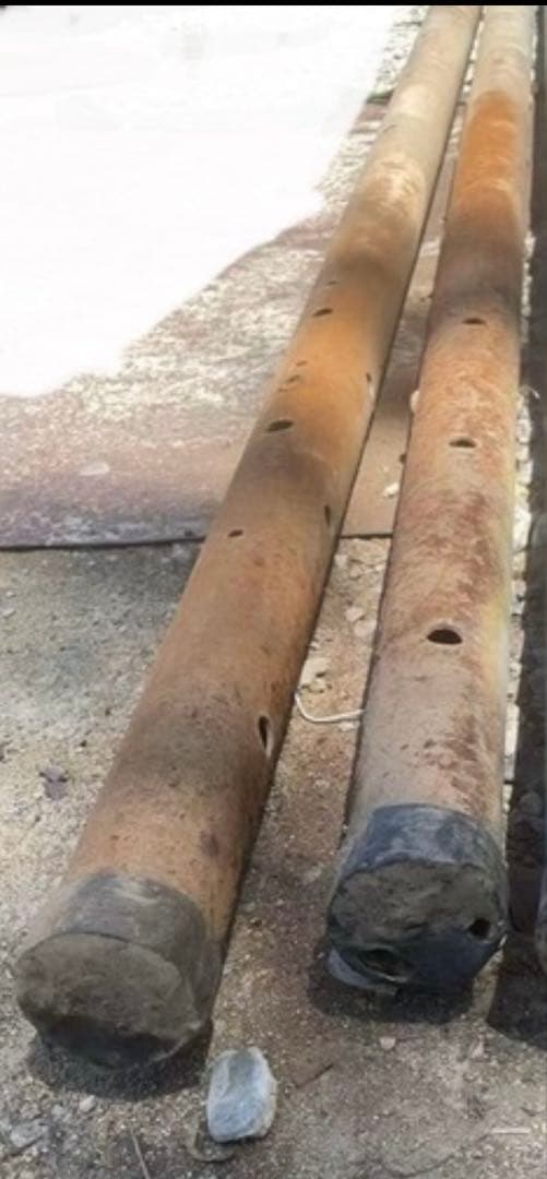 鉄柱 電柱 仮設ポール 電線引き込み 電工 住宅設備 電信柱