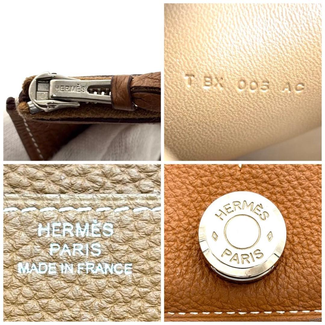 【最高級美品】エルメス ドゴンGM シルバー金具 二つ折り財布 長財布