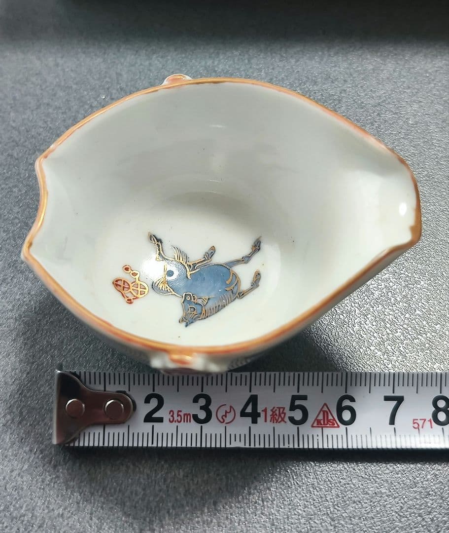 九谷 五客 茶碗 馬柄 九谷焼 木箱入り