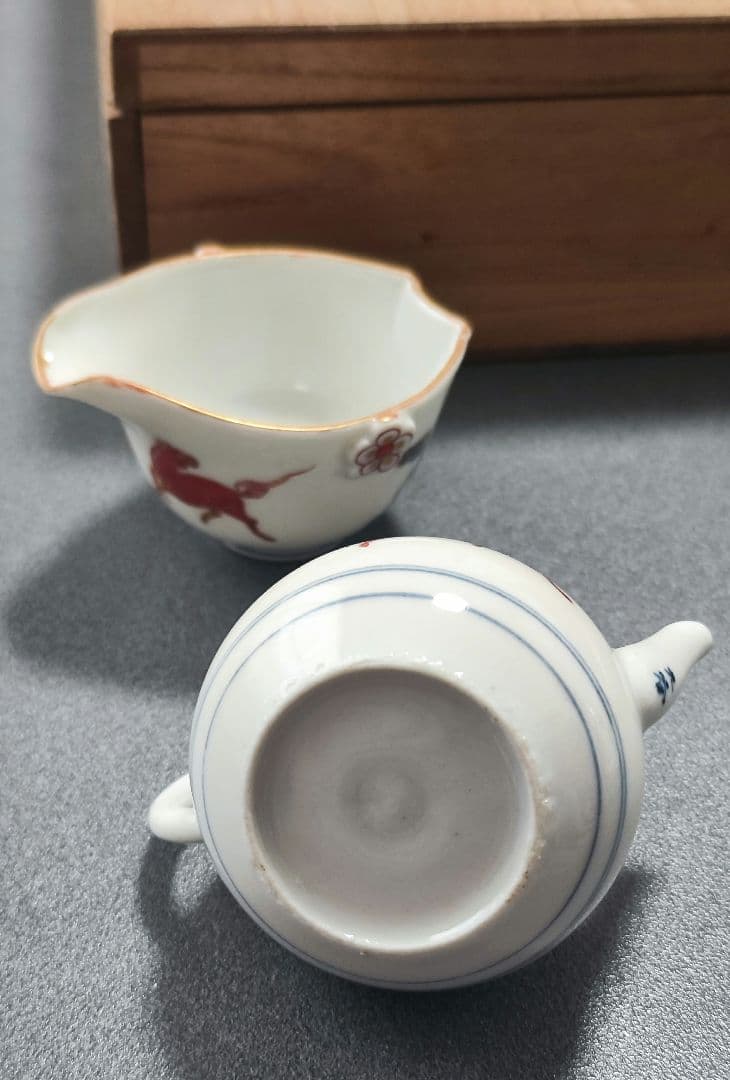 九谷 五客 茶碗 馬柄 九谷焼 木箱入り