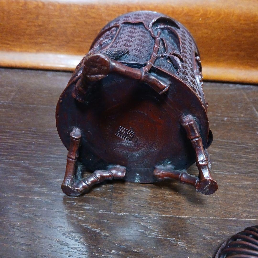 銅製　【高級】香楼　装飾的な金属製置物 鳥のフィギュア付き