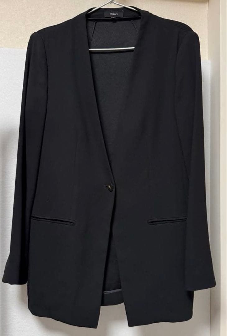Theory 22SS Powder Crepe ジャケット・ワイドパンツ 黒