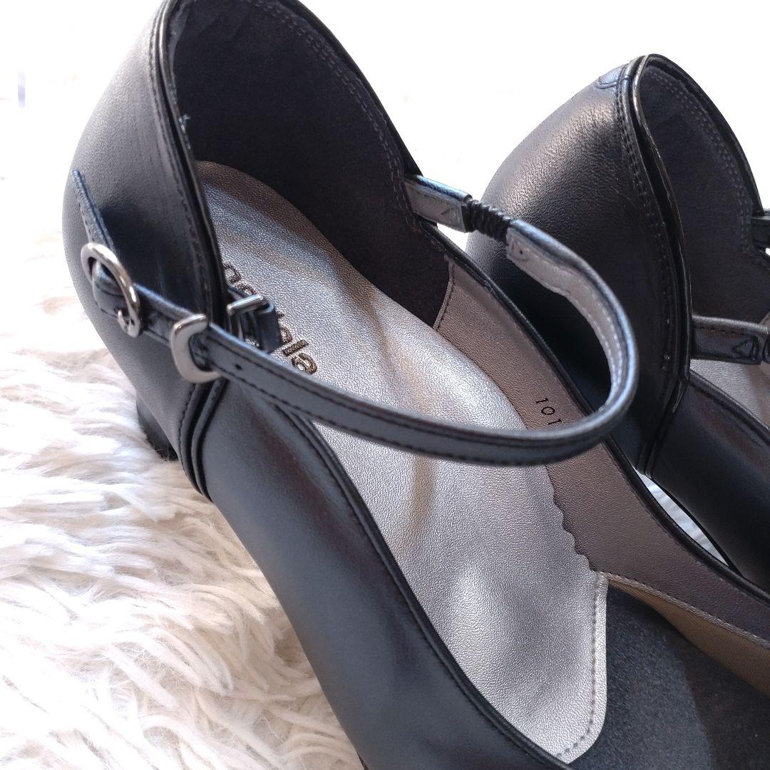 asics WALKING pedala パンプス 24.5㎝ EE 黒 レザー