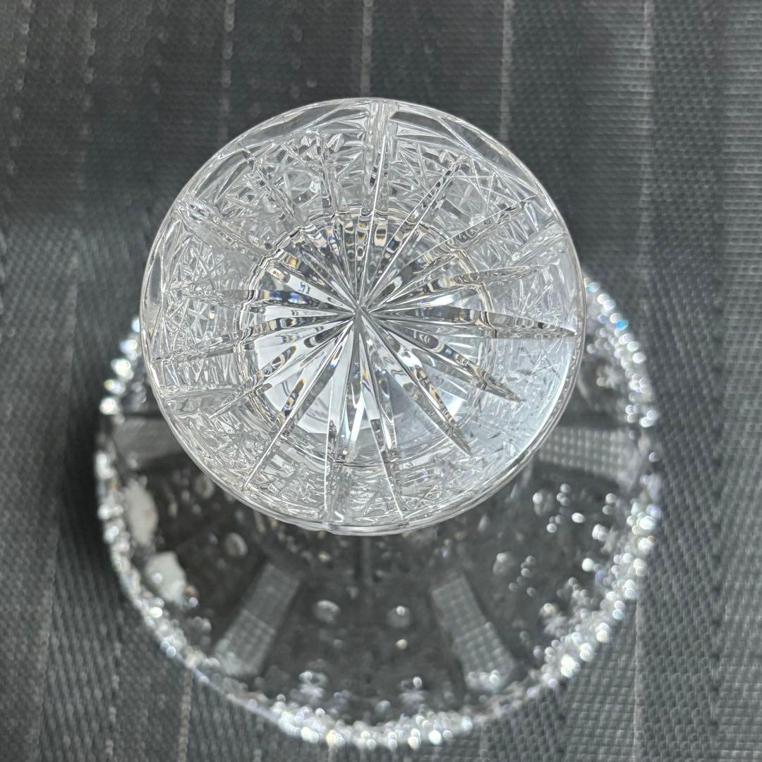 希少　ボヘミアクリスタル　フラワーベース 高さ15cm