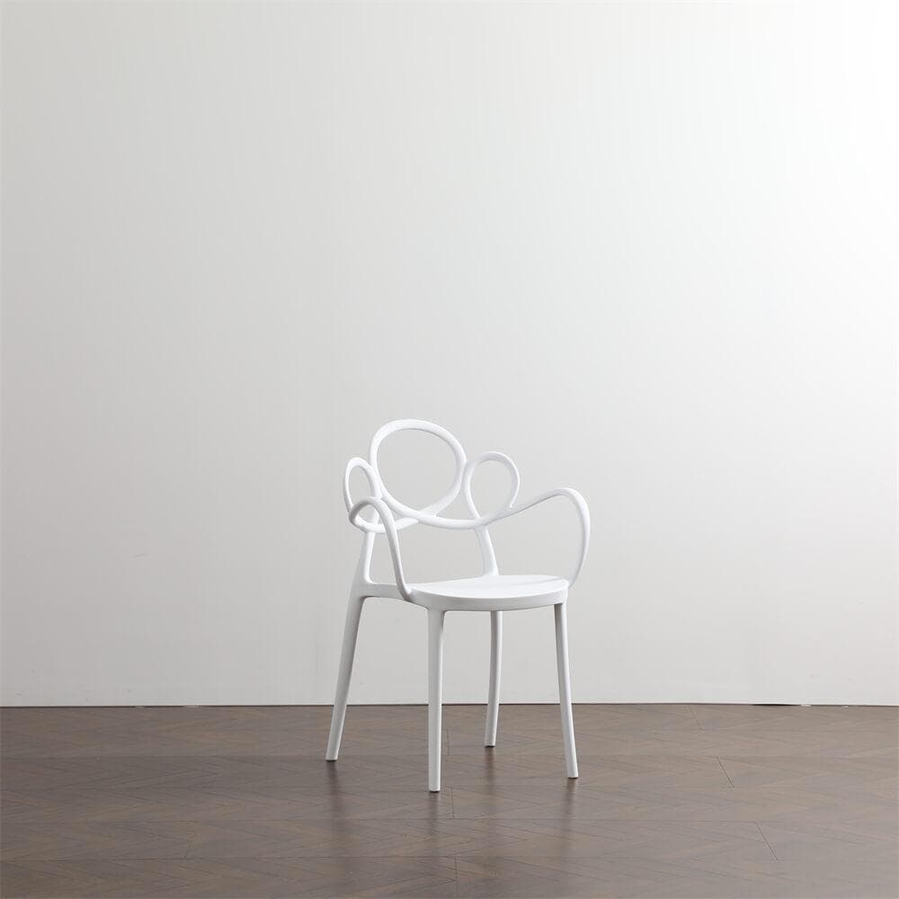 新品　完成品ホワイト アーム付きチェア 2脚セット椅子・チェア　ダイニングチェア