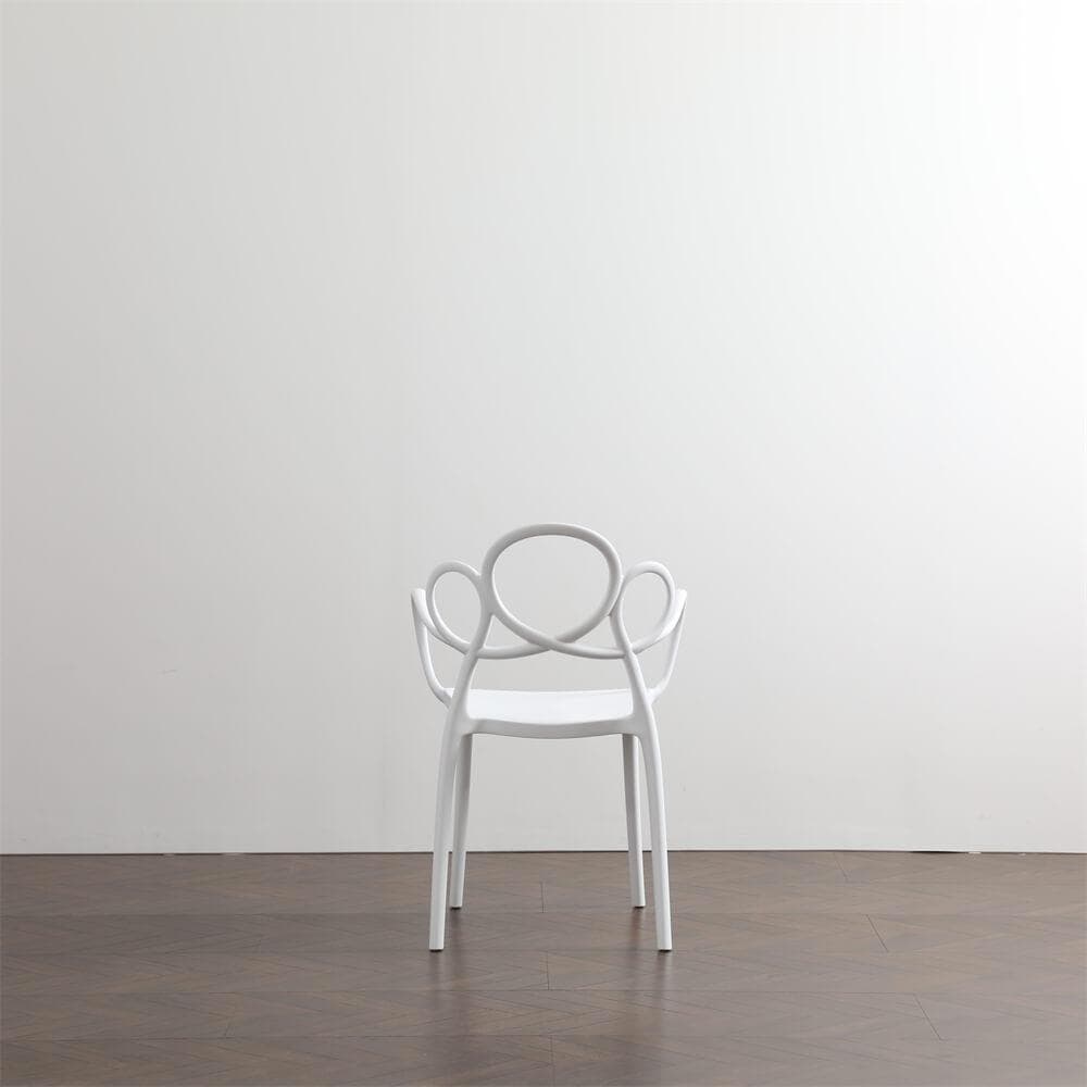 新品　完成品ホワイト アーム付きチェア 2脚セット椅子・チェア　ダイニングチェア