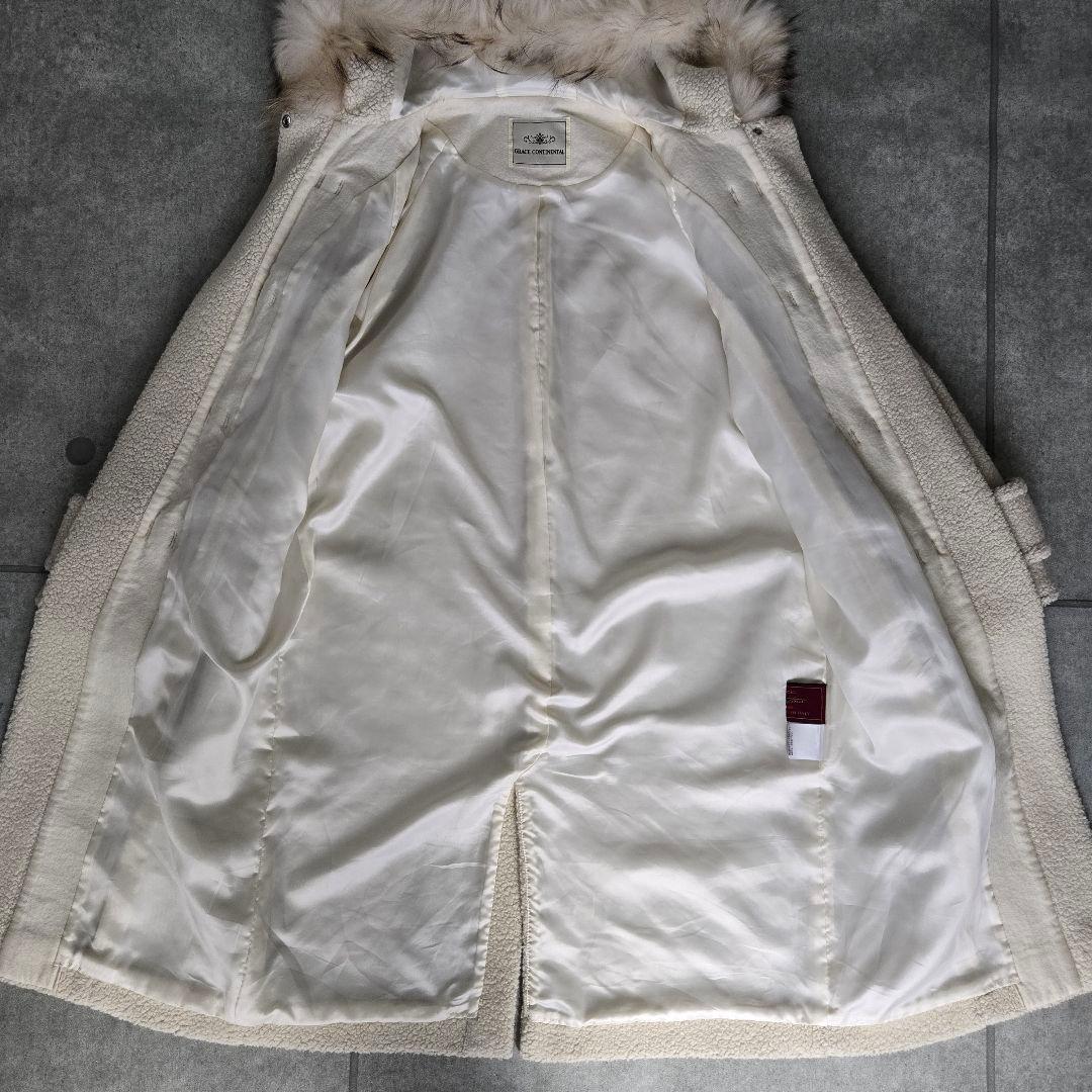 美品 GRACE CONTINENTAL ボアダッフルコート リアルファー