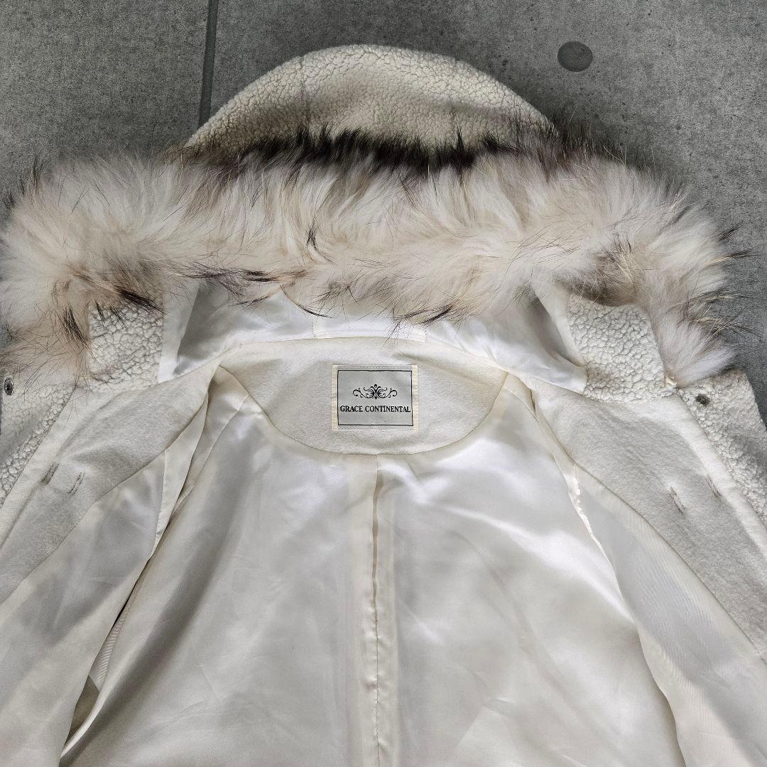 美品 GRACE CONTINENTAL ボアダッフルコート リアルファー